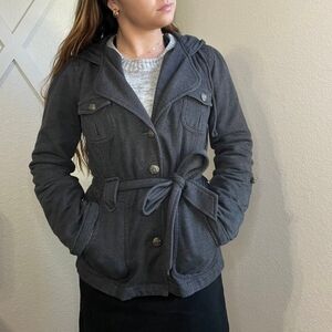 Women's Gray Hooded Jacket